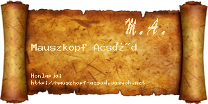 Mauszkopf Acsád névjegykártya
